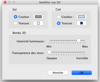 Modification de la vue 3D