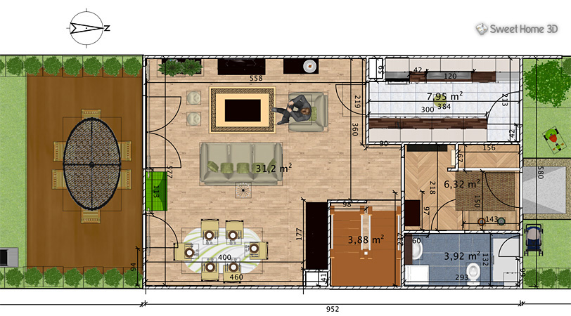 Sweet home 3d vrijuit tekenen van plattegronden en plaatsen van ... Plattegrond maken kamer