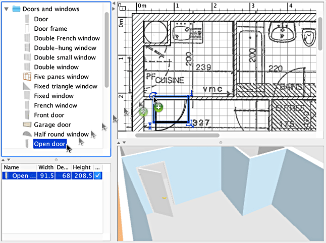 Adding furniture to home plan