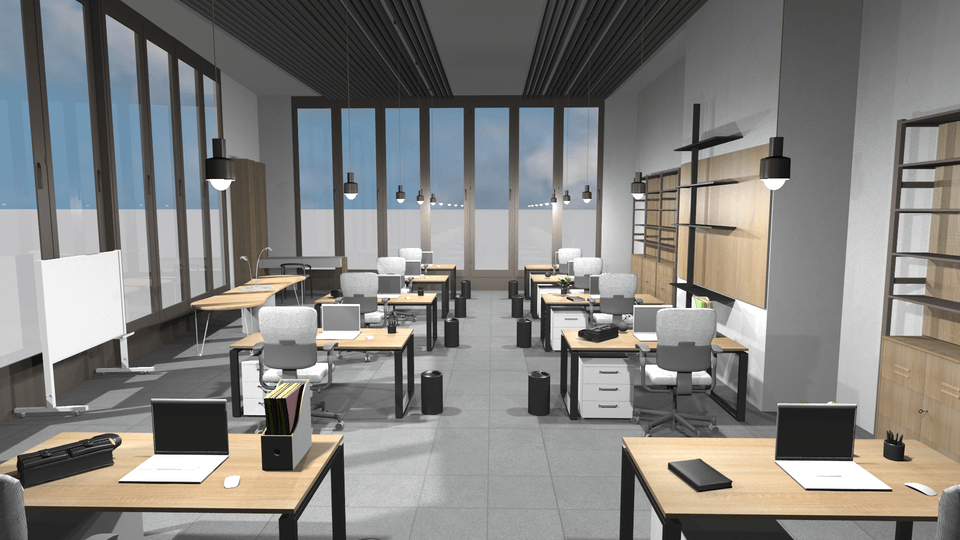 Office floor plan created with free room design software