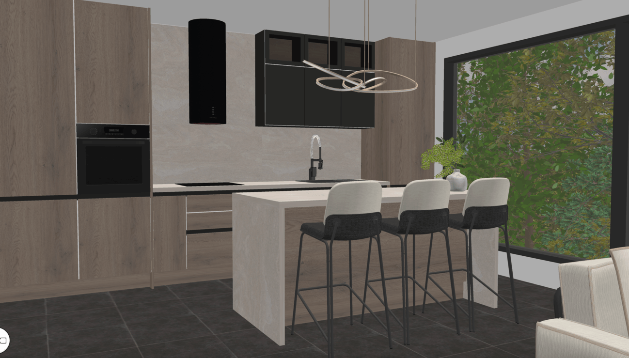 Kitchen design created with Sweet Home 3D home design software