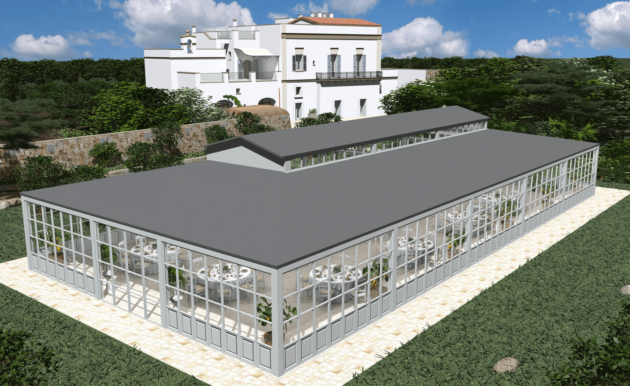 Outdoor and garden plan designed with Sweet Home 3D free software
