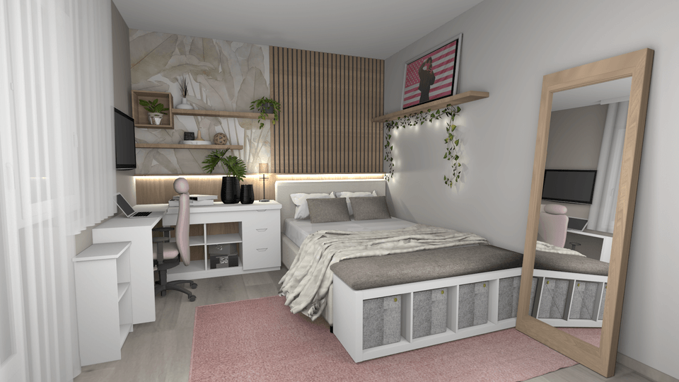 Bedroom interior design layout in Sweet Home 3D