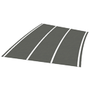 Curved road 3 lanes 13m