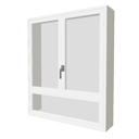 Double window with large pane