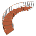 Stairs 180 circular notopstep rail