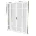 Quadruple French window 3 panes