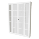 Quadruple French window small panes