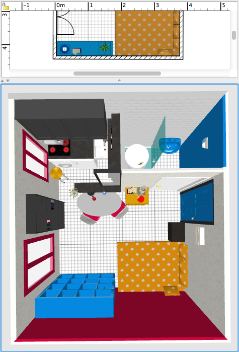 3d view with grid