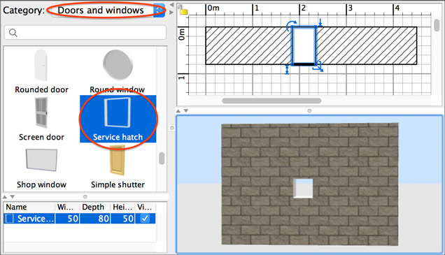 add service hatch to wall