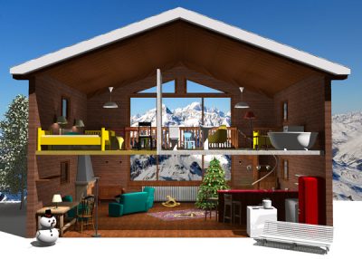 chalet in scenery
