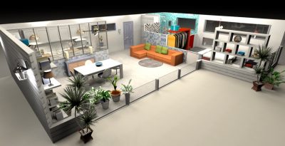 This tip proposes several ways to get nice 3D views of the interior of a house partly hidden by walls.