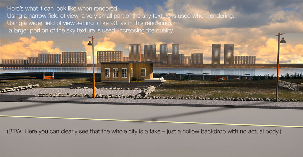 wide shot rendered